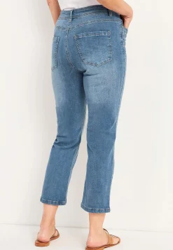 Ankeljeans med perler og rhinsten