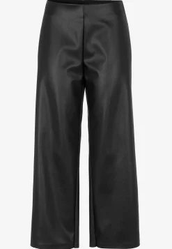 Ankellange bukser i læderimitation