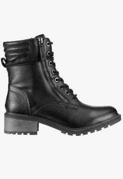 Ankelstøvle med snøring og lynlås