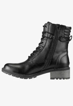 Ankelstøvle med snøring og lynlås