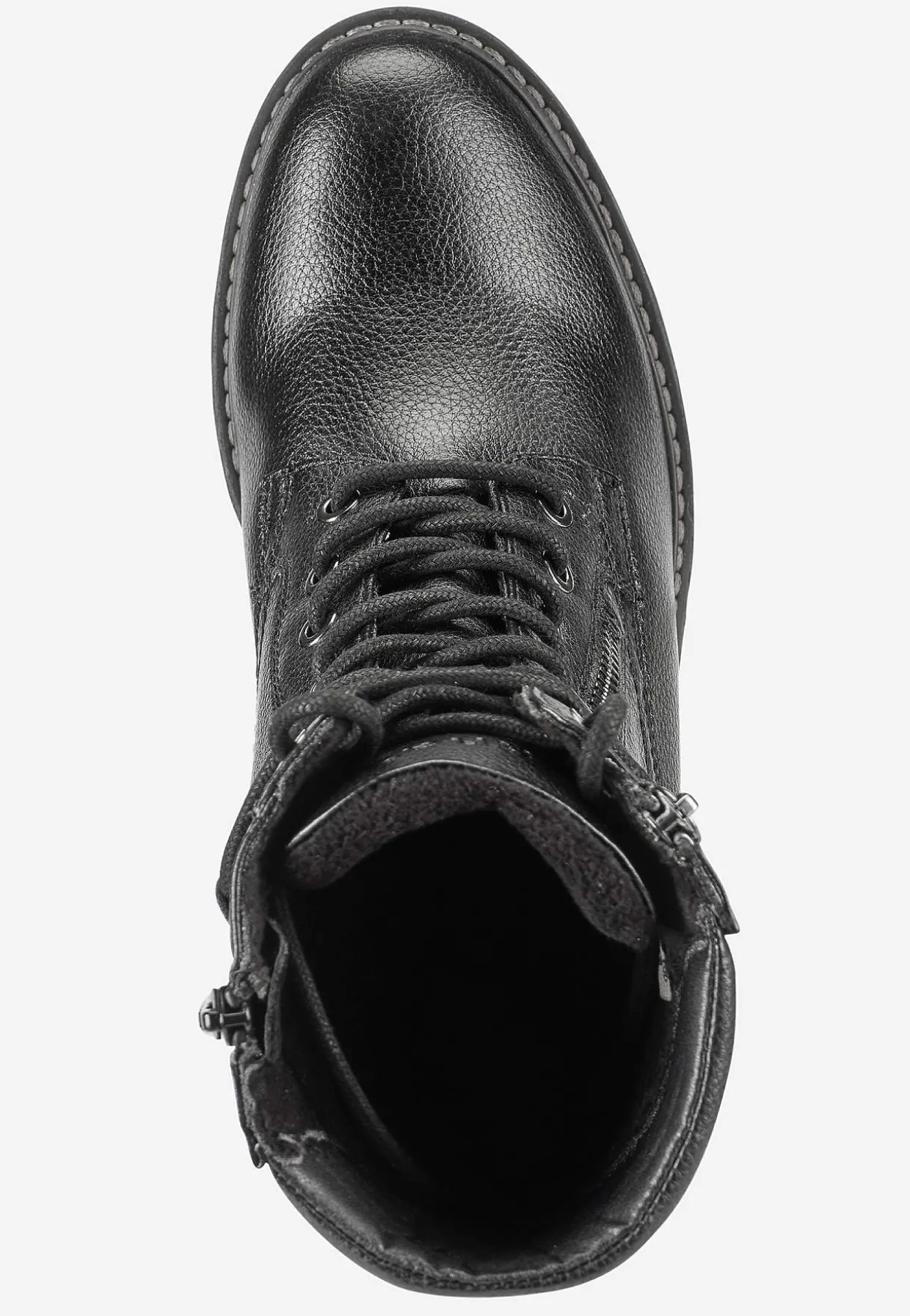 Ankelstøvle med snøring og lynlås