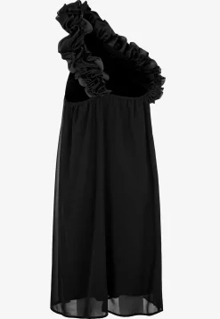 Asymmetrisk cocktailkjole med volant