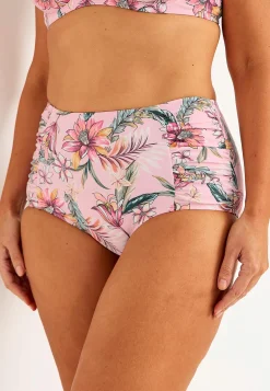 Bikiniunderdel med høj talje og et blomstermønster Honolulu