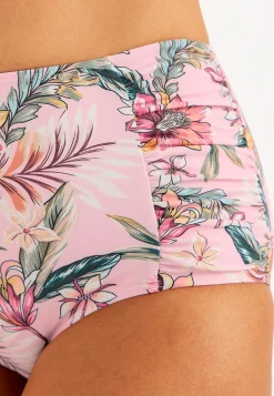 Bikiniunderdel med høj talje og et blomstermønster Honolulu