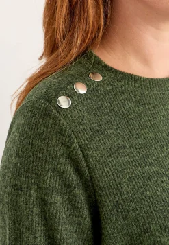 Blød jerseytrøje med knapper Beata