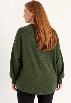 Blød jerseytrøje med knapper Beata