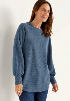 Blød jerseytrøje med knapper Beata | Cellbes