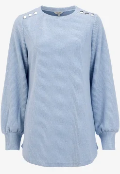 Blød jerseytrøje med knapper Beata