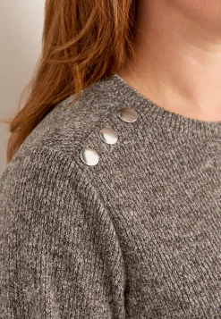 Blød jerseytrøje med knapper Beata