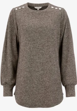 Blød jerseytrøje med knapper Beata