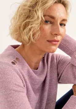 Blød jerseytrøje med knapper Beata