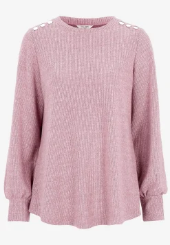 Blød jerseytrøje med knapper Beata
