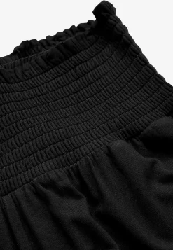 Bløde jerseybukser med smocket elastisk talje Liv