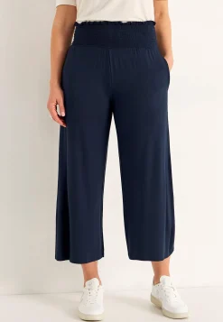 Bløde jerseybukser med smocket elastisk talje Liv