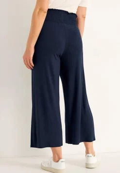 Bløde jerseybukser med smocket elastisk talje Liv