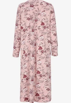 Blomstret natkjole med lange ærmer
