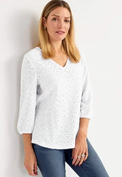 Blondetop med hulmønster | Cellbes