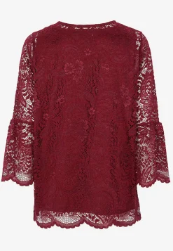 Blondetop med trompetærme