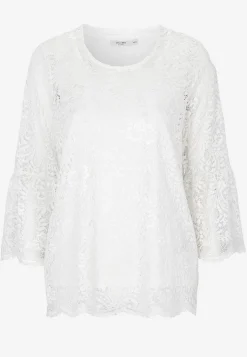 Blondetop med trompetærme