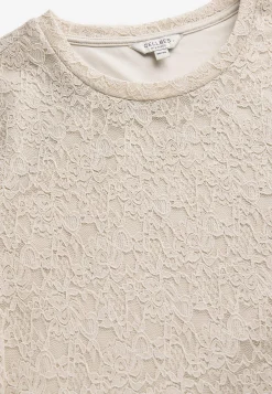 Blondetunika med afrundet krave