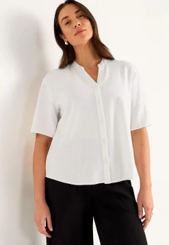 Bluse i hørblanding