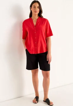 Bluse i hørblanding