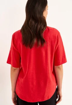 Bluse i hørblanding