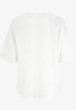 Bluse i rynket bomuld