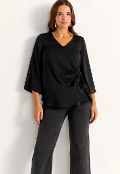 Bluse med bindebånd