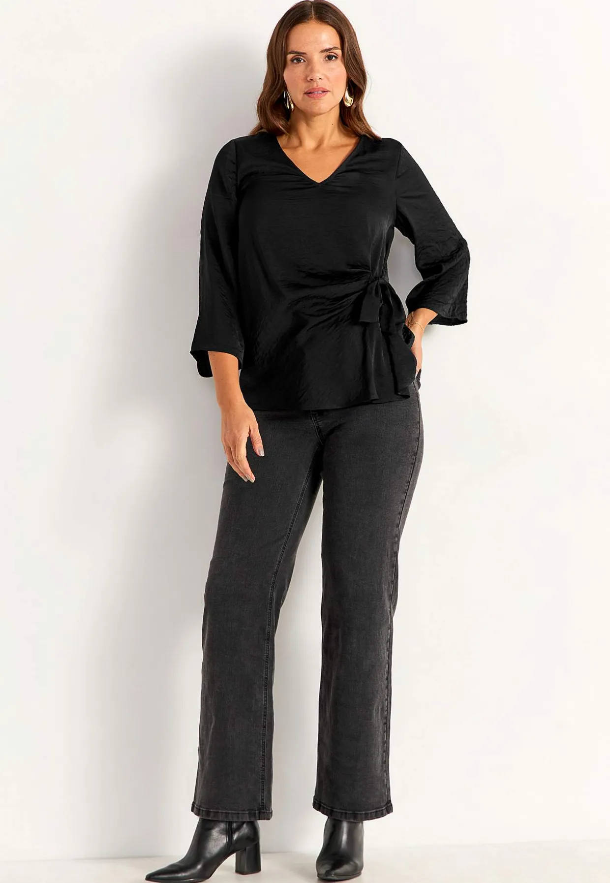 Bluse med bindebånd