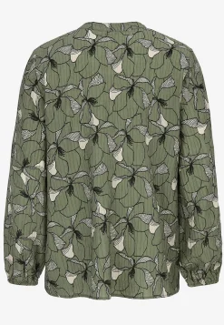 Bluse med et blomstermønster og struktur