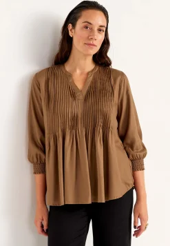 Bluse med syede lægge | Cellbes