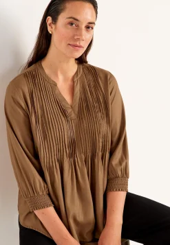 Bluse med syede lægge | Cellbes