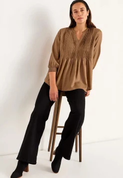 Bluse med syede lægge | Cellbes