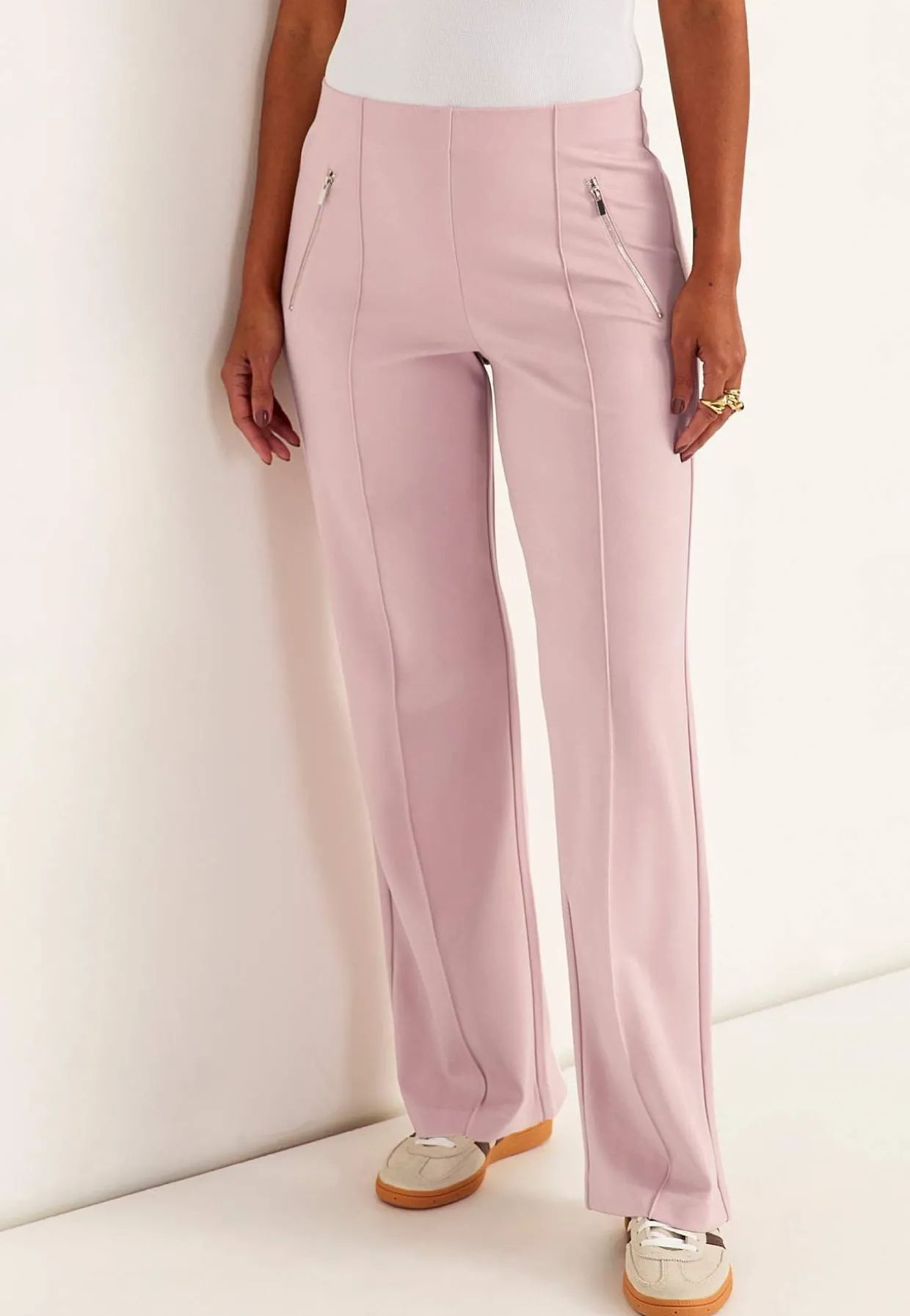 Brede bukser i Punto di Roma jersey Lisa