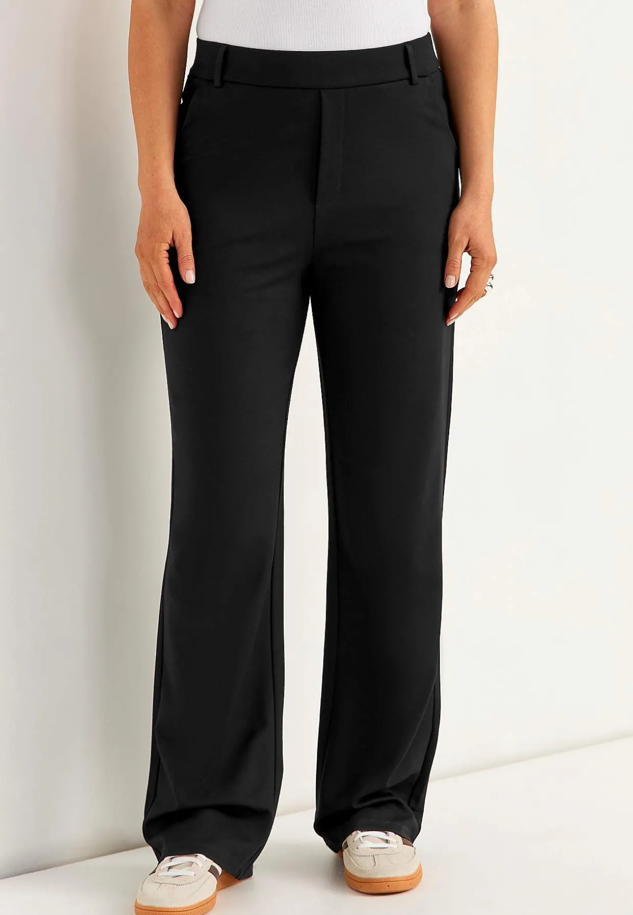 Brede bukser i Punto di Roma jersey med lommer Lisa | Cellbes