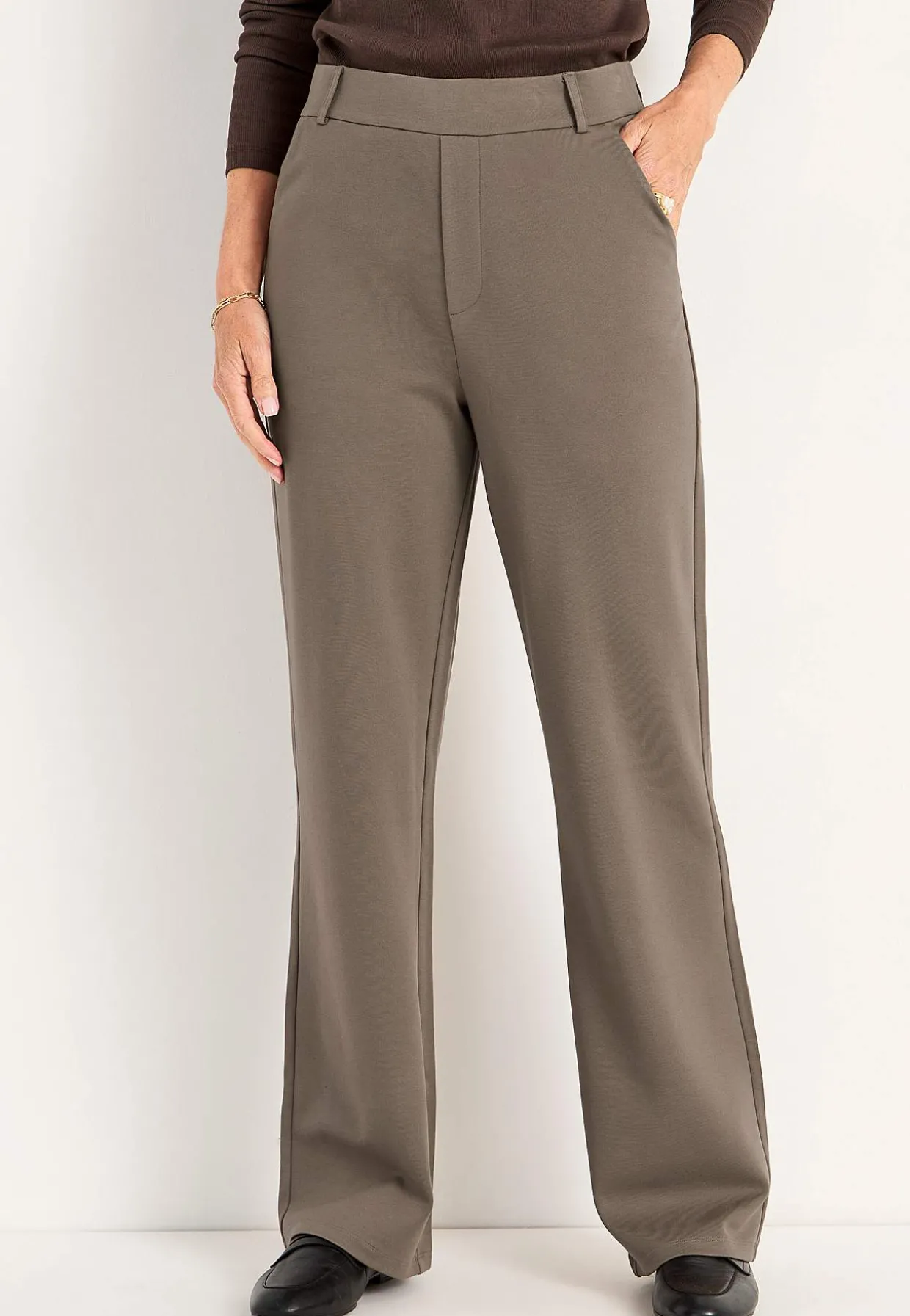 Brede bukser i Punto di Roma jersey med lommer Lisa | Cellbes