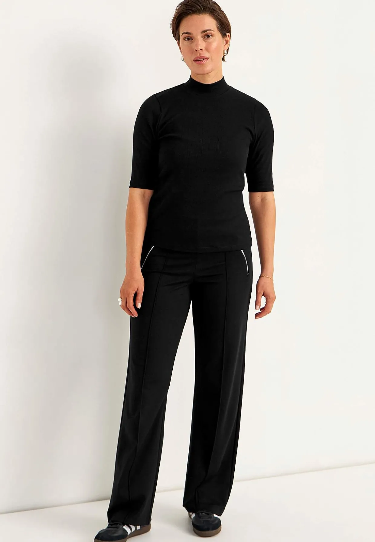 Brede bukser i Punto di Roma jersey Lisa