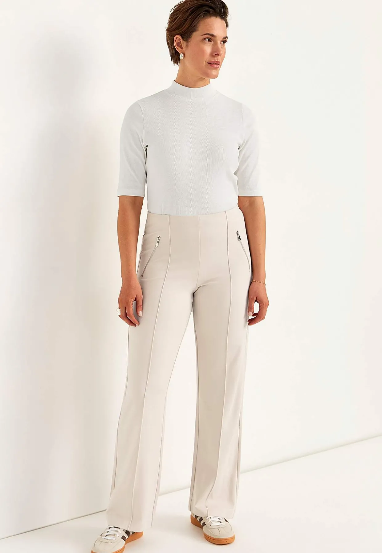 Brede bukser i Punto di Roma jersey Lisa