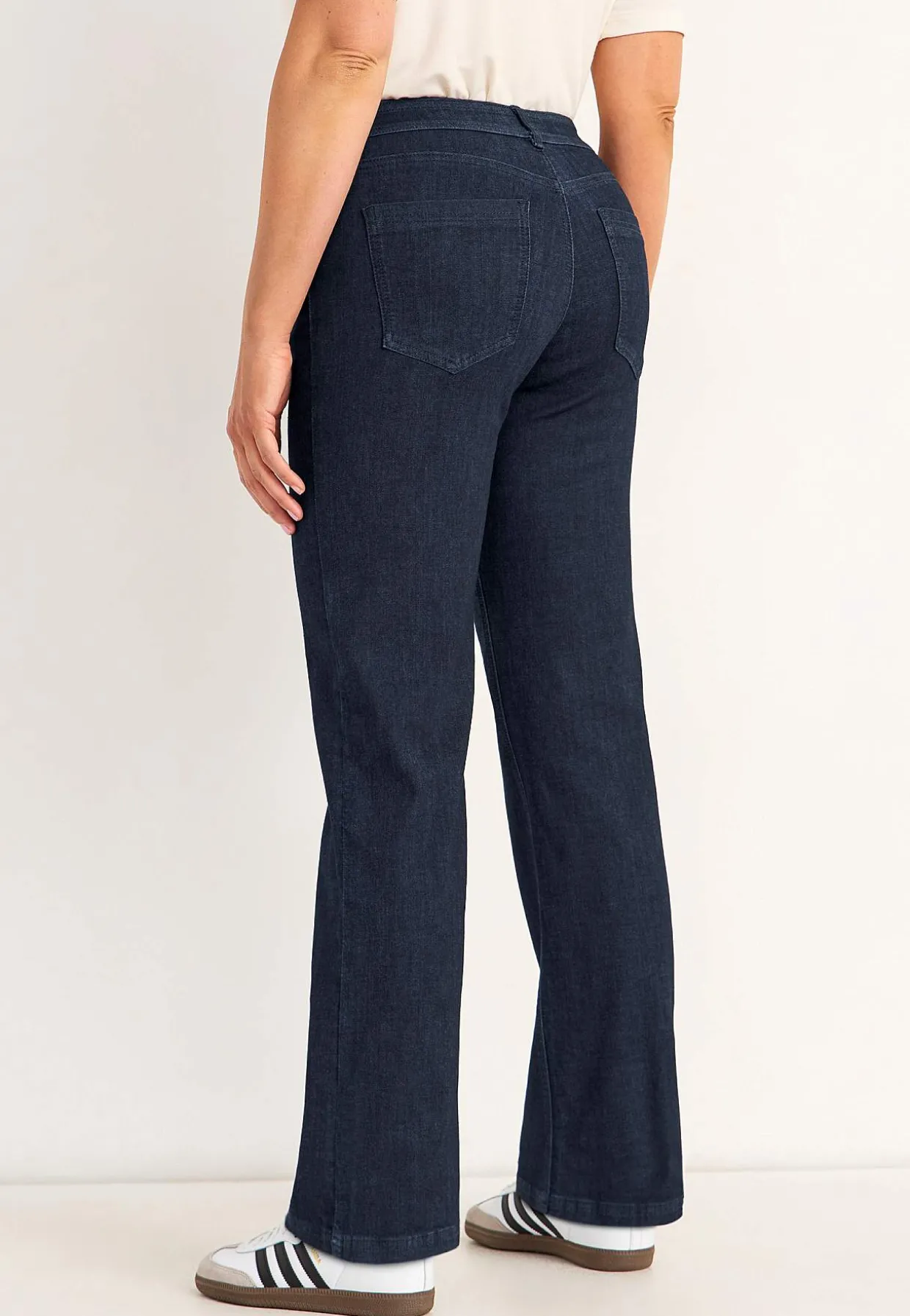 Brede jeans i denim med superstræk Sara