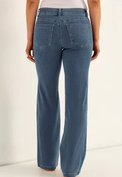 Brede jeans i denim med superstræk Sara