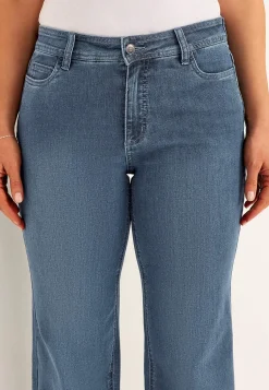 Brede jeans i denim med superstræk Sara