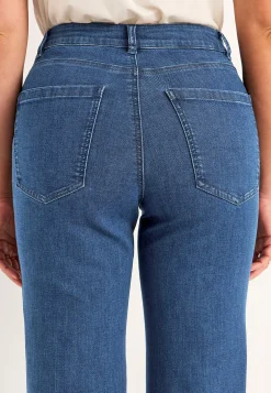 Brede jeans med syede pressefolder Mia