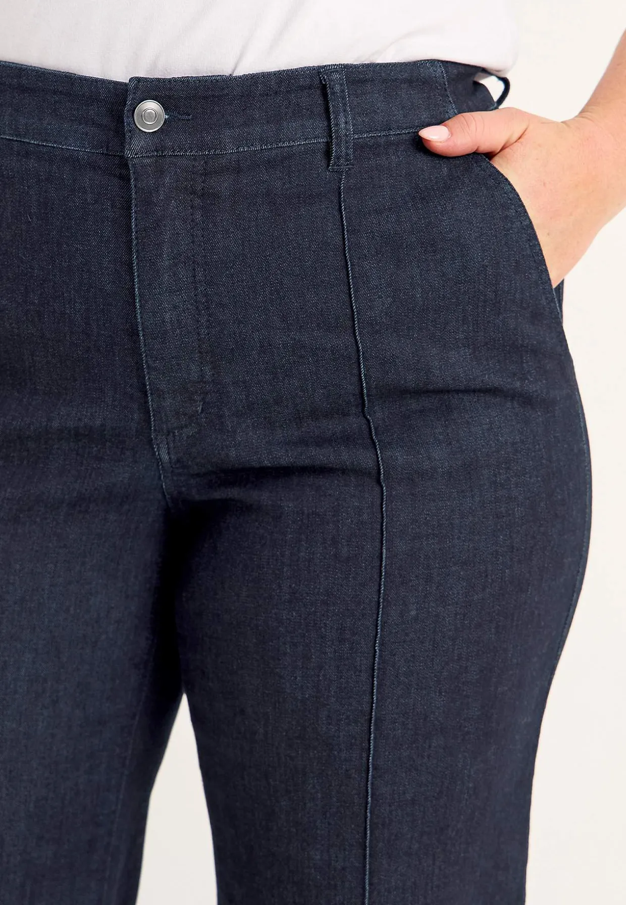 Brede jeans med syede pressefolder Mia | Cellbes