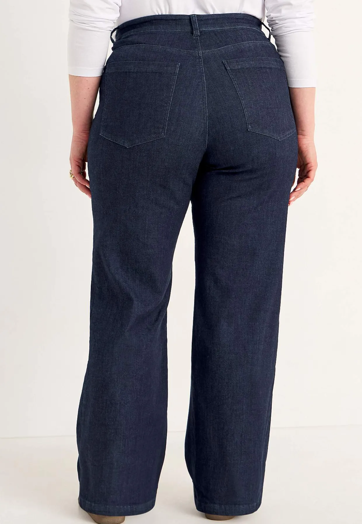 Brede jeans med syede pressefolder Mia | Cellbes