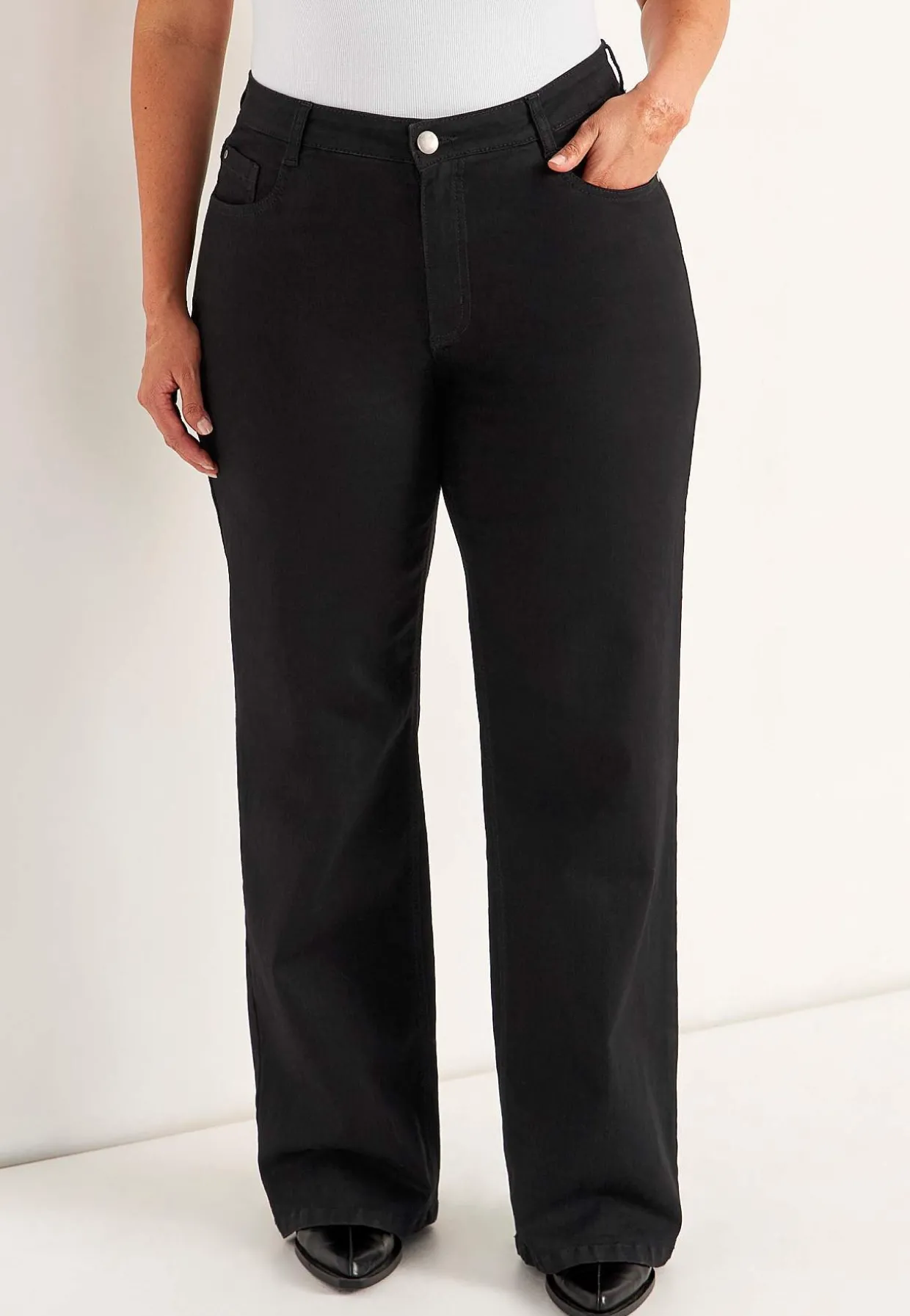 Brede, lange jeans med høj talje Renata | Cellbes