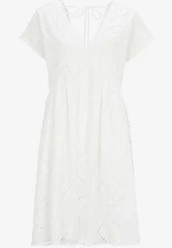 Broderie anglaise (hulbroderet) tunikakjole