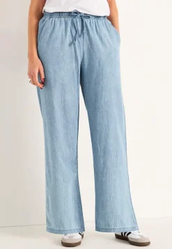 Bukser i denim med brede ben