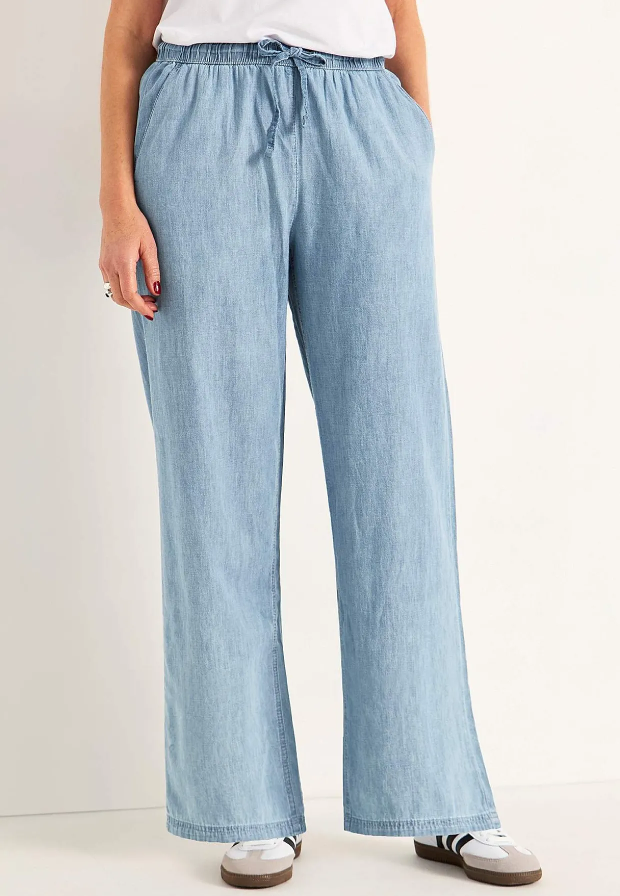 Bukser i denim med brede ben