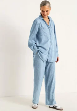 Bukser i denim med brede ben